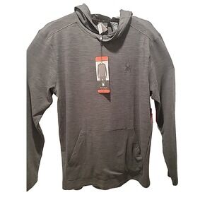 Spyder Active Shirt Mens Medium Black Long Sleeve Pullover Proweb 4 Way Stretch